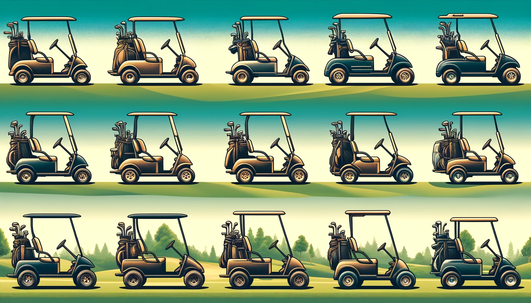 how many wheels does a golf cart have